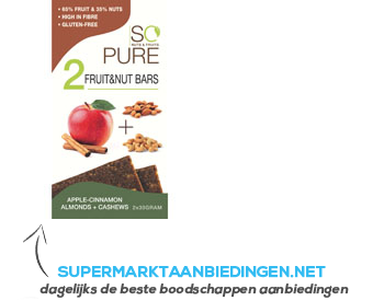 So Pure Fruit & nut bar appel cinnamon aanbieding