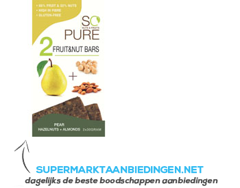 So Pure Fruit & nut bar pear aanbieding