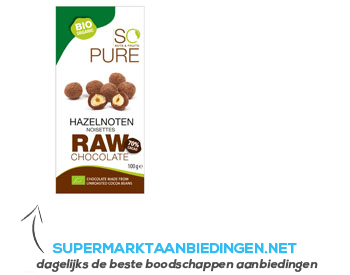 So Pure Raw chocolat coated hazelnuts aanbieding