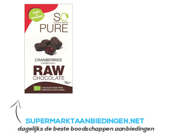 So Pure Raw chocolate cinnamon almonds aanbieding