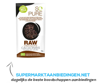 So Pure Raw chocolate cocoa nibs aanbieding