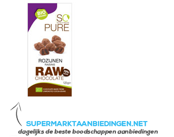 So Pure Raw chocolate covered raisins aanbieding