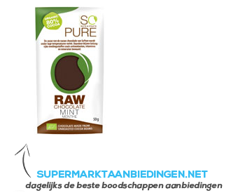 So Pure Raw chocolate-mint aanbieding