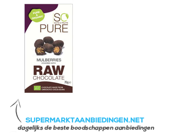 So Pure Raw chocolate mulberries aanbieding