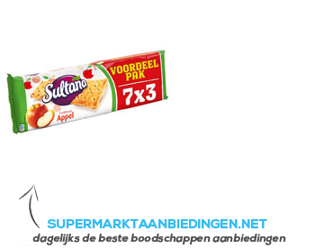 Sultana Fruitbiscuit appel 7-pak aanbieding