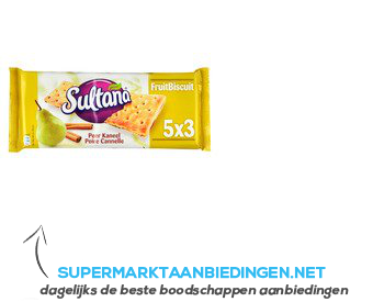 Sultana Fruitbiscuit peer aanbieding