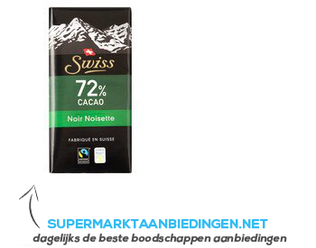 Swiss 72% Chocolade noir noisette aanbieding
