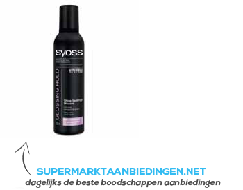Syoss Glossing hold mousse shine sealing aanbieding