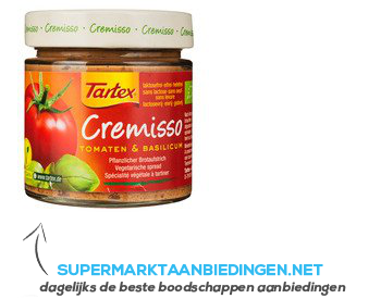 Tartex Cremisso spread tomaten basilicum aanbieding