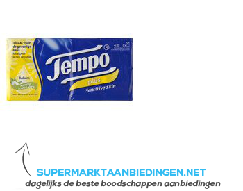 Tempo Plus sensitive skin zakdoeken aanbieding