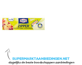 Toppits Ziploc zipper 1 liter aanbieding