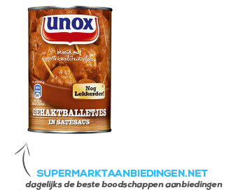 Unox Gehaktballetjes in satésaus aanbieding