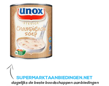 Unox Soep in blik stevige champignonsoep aanbieding