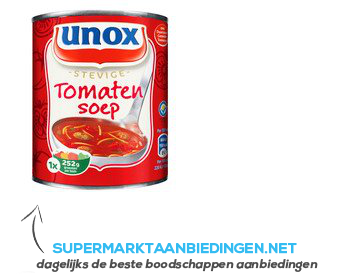 Unox Soep in blik stevige tomatensoep aanbieding