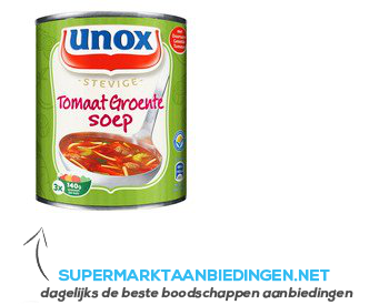 Unox Soep in blik tomaten groentesoep aanbieding