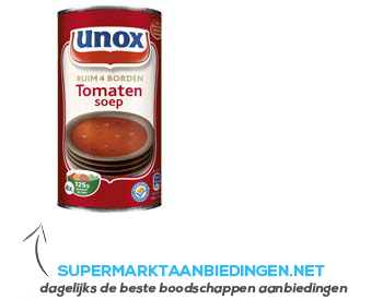 Unox Soep in blik tomatensoep aanbieding