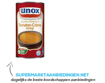 Unox Soep in blik tomatensoep crème aanbieding