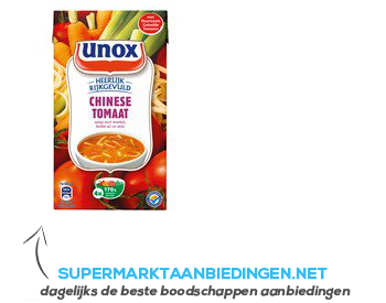 Unox Soep in pak chinese tomatensoep aanbieding