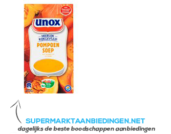 Unox Soep in pak pompoensoep aanbieding