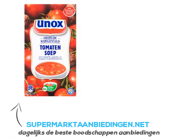 Unox Soep in pak tomatensoep met balletjes aanbieding