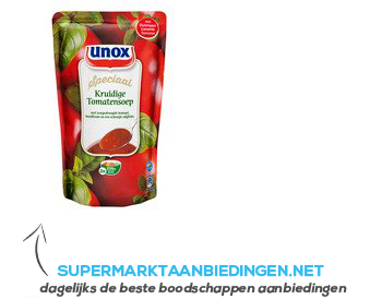 Unox Soep in zak kruidige tomatensoep aanbieding