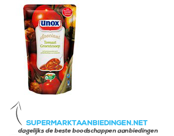 Unox Soep in zak tomaten groente aanbieding