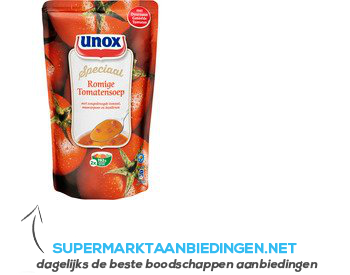 Unox Soep in zak tomatensoep mascarpone aanbieding