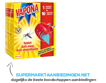 Vapona Anti-mug apparaat met 10 tabletten aanbieding