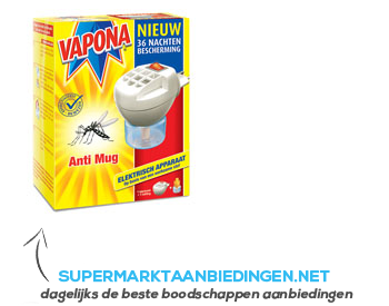 Vapona Anti-mug electrisch apparaat met vulling aanbieding