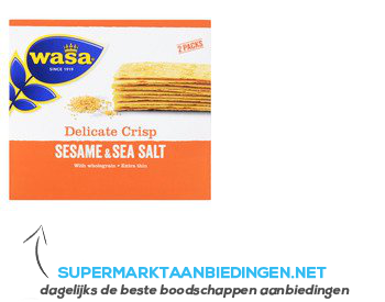 Wasa Delicate thin crisp sesame & seasalt aanbieding