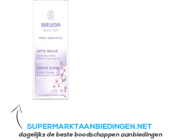 Weleda Baby gezichtscrème sensitive witte malva aanbieding