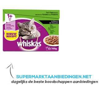 Whiskas Adult vlees en vis selectie in saus aanbieding