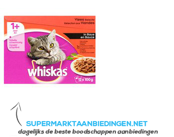 Whiskas Adult vlees selectie in saus aanbieding