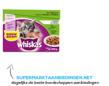 Whiskas Junior vis en vlees selectie in gelei aanbieding