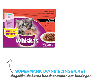 Whiskas Junior vlees selectie in saus aanbieding