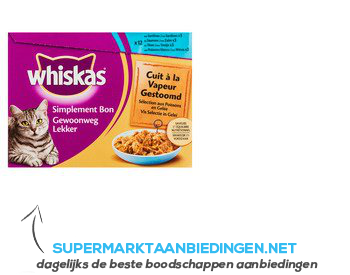 Whiskas Pouch gestoomde vis aanbieding