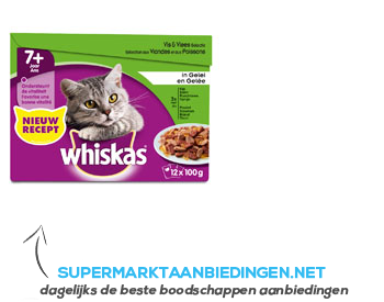 Whiskas Senior vlees en vis selectie in gelei aanbieding