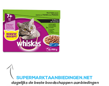 Whiskas Senior vlees en vis selectie in saus aanbieding