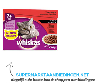 Whiskas Senior vlees selectie in saus aanbieding