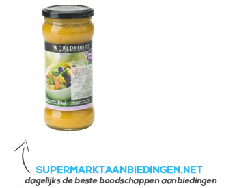 World Foods Kooksaus groentecurry mal. aanbieding