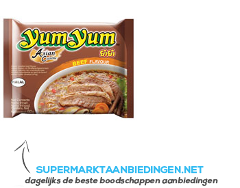 Yum Yum Beef flavour instant noodles aanbieding