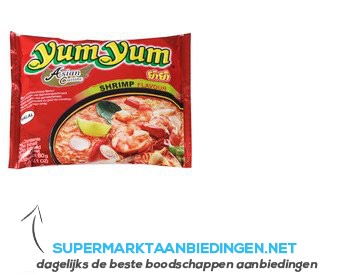 Yum Yum Shrimp flavour instant noodles aanbieding