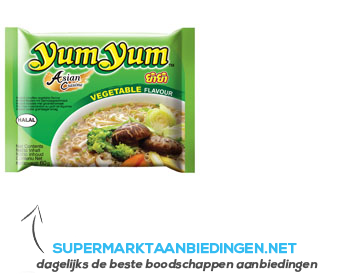 Yum Yum Vegetable flavour instant noodles aanbieding