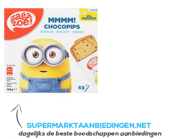 Zaga Zoe Minions chocopips koekje aanbieding