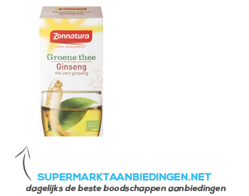 Zonnatura Biologische groene thee ginseng aanbieding