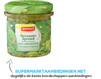 Zonnatura Groentespread spinazie aanbieding