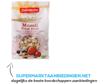 Zonnatura Muesli rood fruit aanbieding