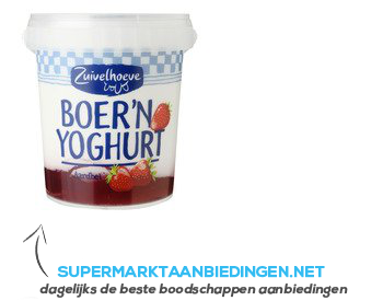 Zuivelhoeve Boer'n yoghurt aardbei aanbieding