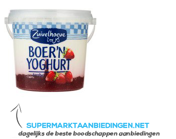 Zuivelhoeve Boer'n yoghurt aardbei (vol) aanbieding